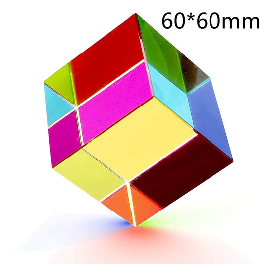 1Pcs Magic Prism Cube 30 40 50 60 Mm Hexahedral Crystal Magic Cmy Cube 3D Color Cube Prism for Photography