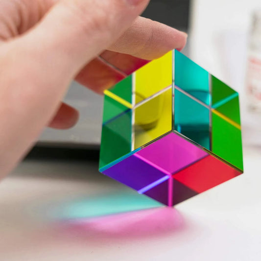 1Pcs Magic Prism Cube 30 40 50 60 Mm Hexahedral Crystal Magic Cmy Cube 3D Color Cube Prism for Photography
